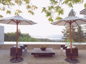 Cade winery seating area