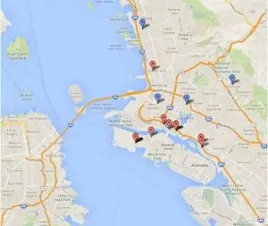 SF East Bay Wine Map