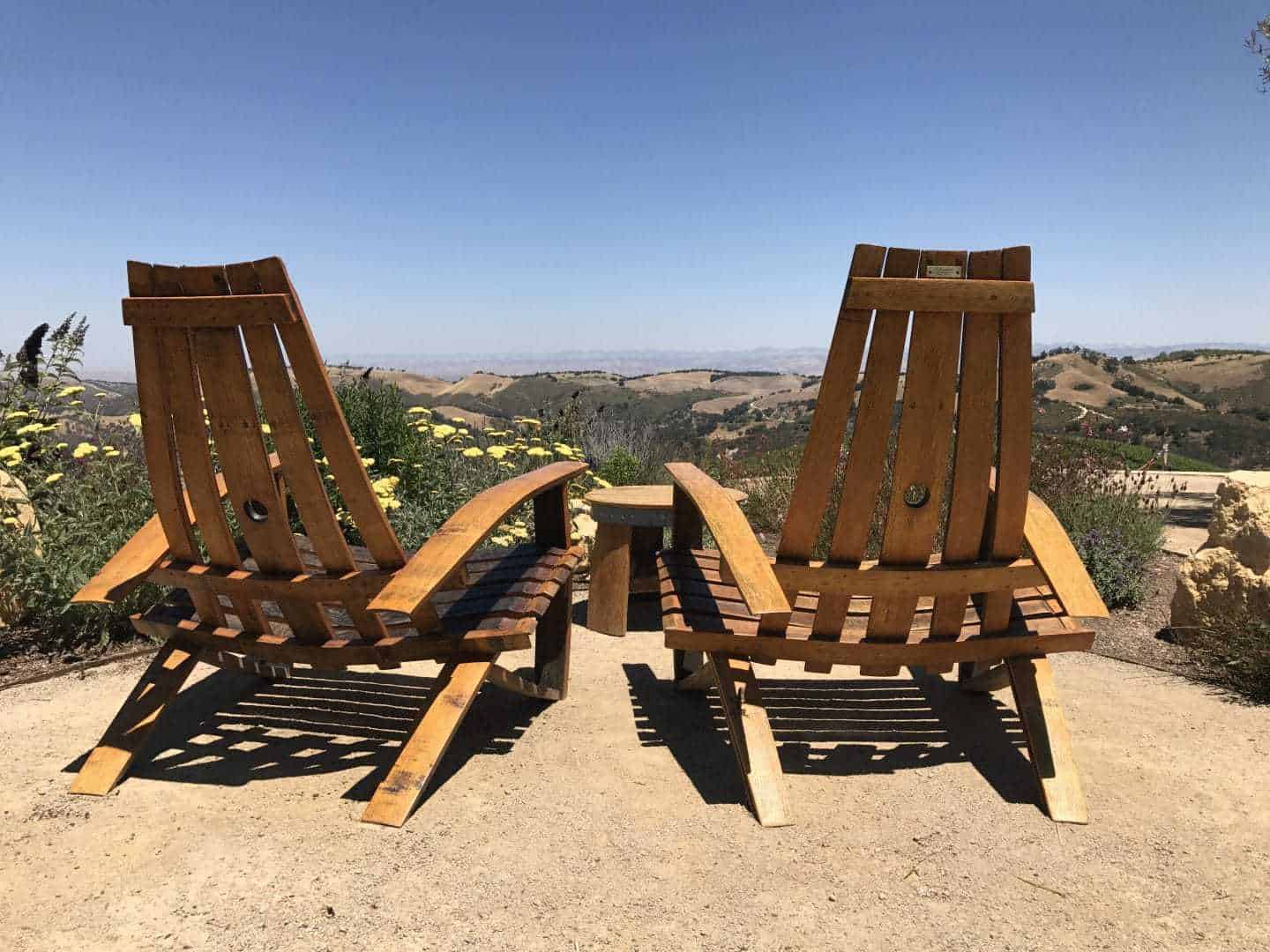 daou vineyards and winery view of paso from chairs made of wine barrels
