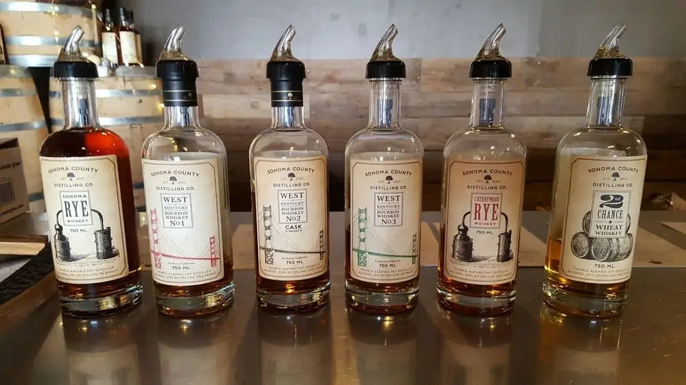 lineup of sonoma whiskey