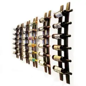 wall mounted wooden wine rack