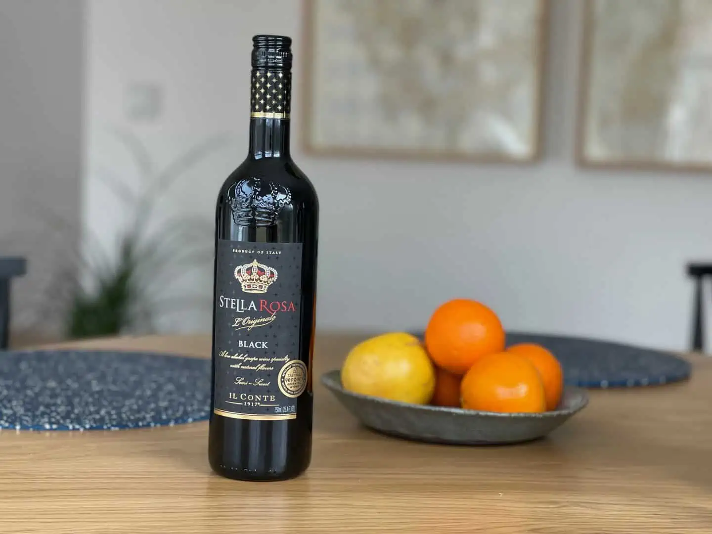 stella rosa black wine bottle used in a wine review